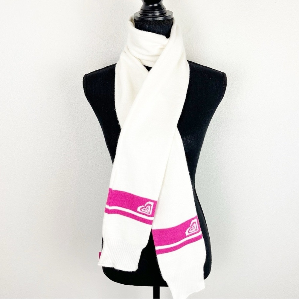 Roxy Womens Winter Scarf Long Spectator Game Layer Warm White Hot Pink